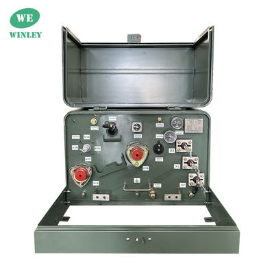 comprar Transformador montado en una plataforma de fase única de 25kva Transformador de distribución sumergido en aceite 13800V para el montaje al aire libre en pastillas Fabricación en línea