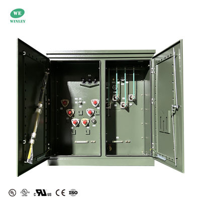 comprar 500Kva Aceite de transformador de tres fases montado en una almohadilla sumergido para distribución de energía residencial 12.47KV con UL cUL listado Fabricación en línea