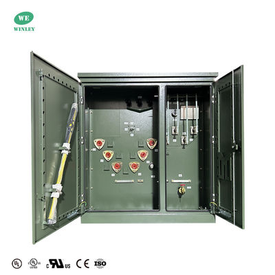 comprar Tres Phse Pad montado en el transformador de aceite sumergido en la distribución de energía 150kva 12470v a 208v Ansi Ieee estándares con certificado Ul Fabricación en línea