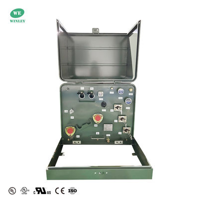 comprar Transformadores monofásicos de pedestal de 75 kVA para distribución de energía, 24.94 kV, normas DOE 2016, normas CSA ANSI IEEE Fabricación en línea