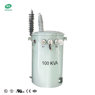 comprar 100 Kva Transformador monofásico montado en un poste de doble enrollamiento Distribución de energía de aceite Transformador sumergido 34.5kv a 120v ANSI IEEE Con certificación UL Fabricación en línea