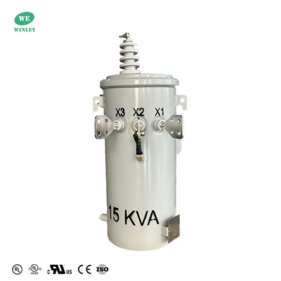 comprar Transformador de montaje en poste de 15 kVA Monofásico Sumergido en Aceite 13.8 kV a 120 V Transformador de distribución de energía aérea Fabricación en línea
