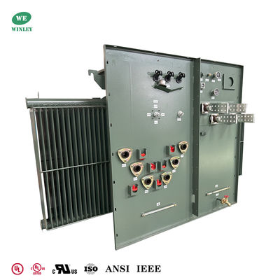 comprar UL Listed 2.5 MVA Three Phase Pad Mounted Transformer 2500KVA Oil-Immersed 12470V To 400V ANSI/IEEE Standards Fabricación en línea