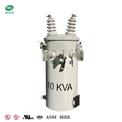 comprar 10KVA Single Phase Pole Mounted Distribution Transformer with Copper Windings and Grain-Oriented Steel Core for Compact Footprint Fabricación en línea