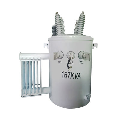 Transformador de energía de distribución montado en poste aéreo de fase única de 167kva 12kv