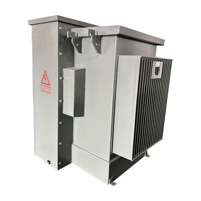 150 Kva Transformador eléctrico de tres fases montado en una almohadilla de alimentación radial de 12470V a 208V