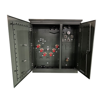 Transformador eléctrico trifásico de 100 KVA Transformador montado en plataforma Normas ANSI/IEEE 34500V a 208V
