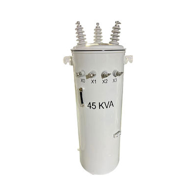 75KVA Aceite de transformador montado en tres polos de tres fases sumergido de 13800V a 480V