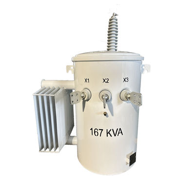 Transformador de postes de potencia de 167kva con un solo poste de fase, transformador de distribución montado 34500V a 240v