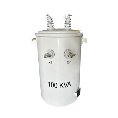 100 Kva Transformador montado en un solo poste de fase de potencia Tipo de aceite del transformador de 13,8kv a 277v Ansi Ieee estándar
