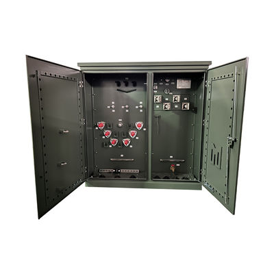 Transformador de distribución montado en una almohadilla de 3 fases 3750 Kva 13,2KV de alimentación en bucle frontal muerto