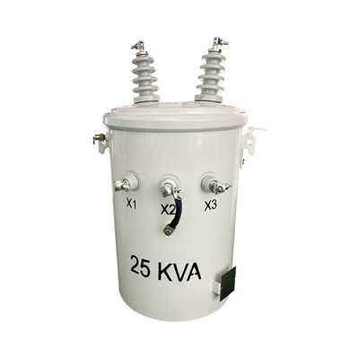 Transformador de distribución aérea de 25kva de fase única llenado de líquido montado en poste 12470v a 480v