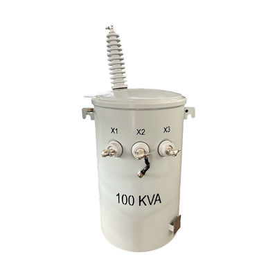 Transformador de distribución montado en poste de fase única de 100KVA doble voltaje Descenso de 34,5KV a 120V