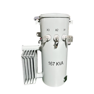 Transformador montado en poste de fase única de 167Kva Tipo de distribución de CSP Líquido llenado de 100Hz 4160V a 480V FR3