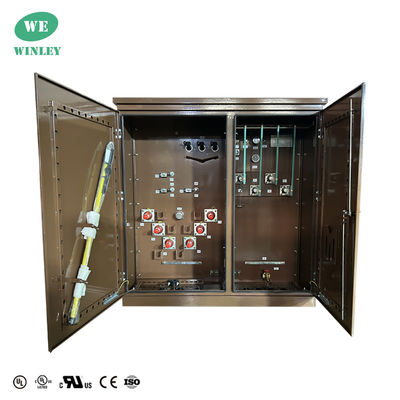 Distribución del transformador montado en una plataforma de 3 fases Descenso de 1000Kva 34500V a 208Y Inmersión en aceite Color personalizado UL / CUL