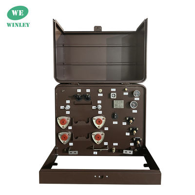 Transformador montado en una plataforma de 1 fase Transformador de distribución sumergido en aceite 7200V Normas ANSI IEEE