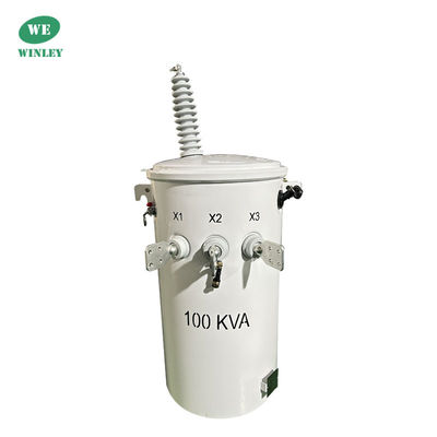 Transformador de energía montado en un solo poste de 100KVA de 34500V a 120V Distribución aérea