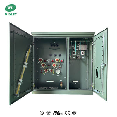 Transformador montado en una plataforma de 3 fases con distribución sumergida de aceite 500Kva 12870V Normas ANSI IEEE