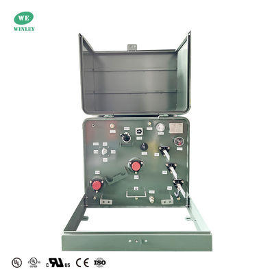Transformador de distribución monofásico de montaje en plataforma de 75 kVA, reducción de 34,5 kV a 240 V, normas ANSI IEEE