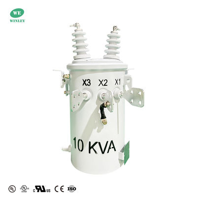 Voltado medio 10KVA Transformador de potencia sumergido en aceite de fase única montado en poste 12470V a 120V