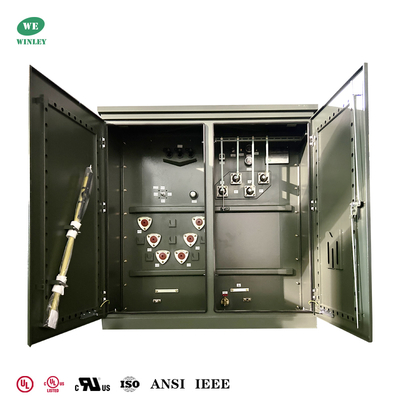 Transformador de tres fases montado en una almohadilla de 2000Kva con certificación UL/CUL de la norma estadounidense de 12470V a 480V Transformador de distribución lleno de líquido