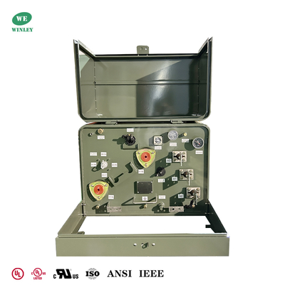 Transformador de distribución de energía montado en una almohadilla de fase 1 de 25Kva con certificación UL estándar IEEE 12470V