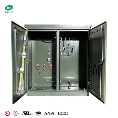 UL Listado 600Kva 3 Transformador de fase montado en una almohadilla sumergido en aceite de 34.5KV a 480V Transformador de distribución de energía eficiente