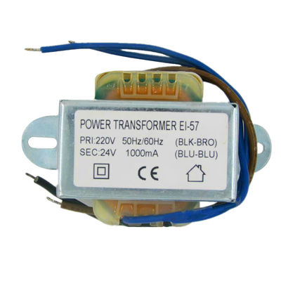 Cobre del transformador 230V 24V 1000mA/1A la monofásico del poder de 24VA E-I